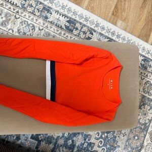 Orange Long Sleeve Workout Top